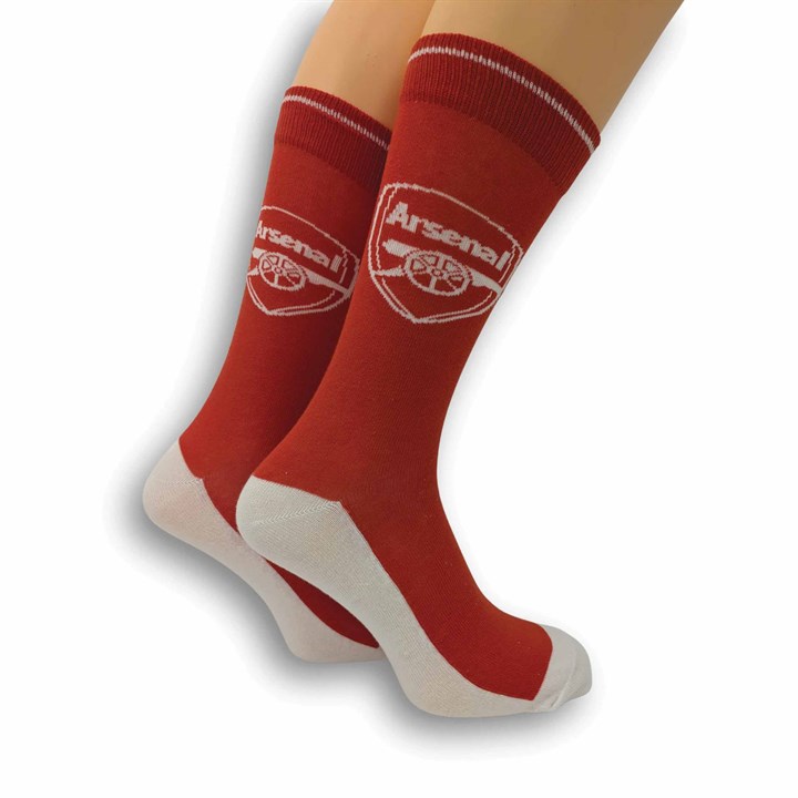 Arsenal FC Crest Red & White Socks - Size 7 - 11