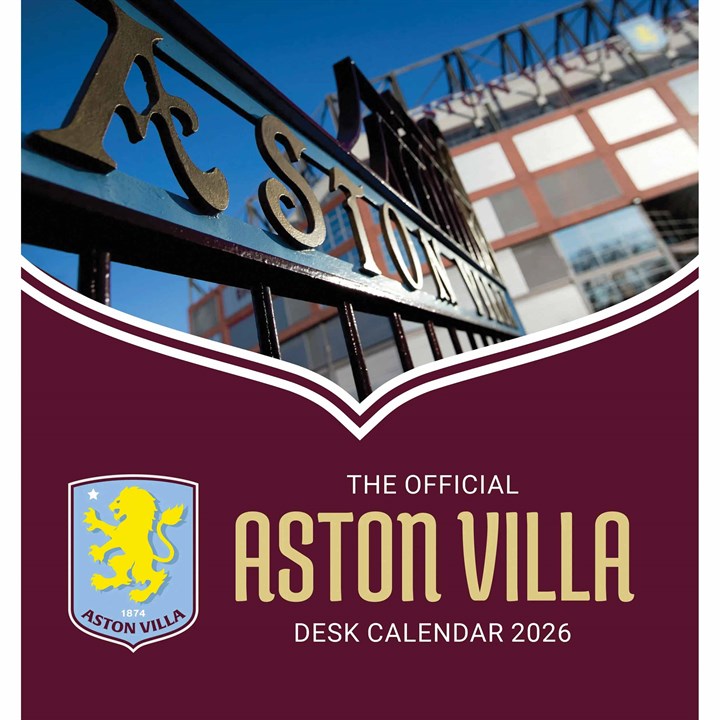 Aston Villa FC Offical Easel Desk Calendar 2026
