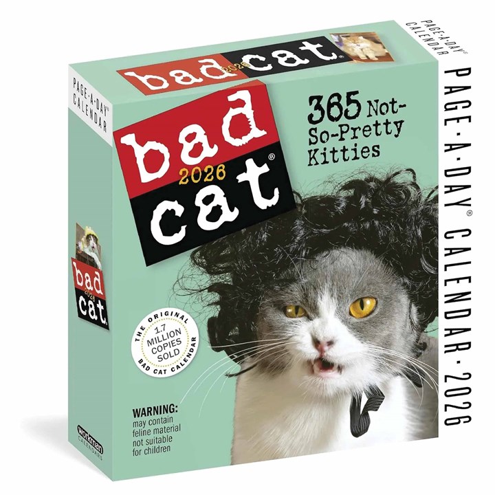 Bad Cat Desk Calendar 2026