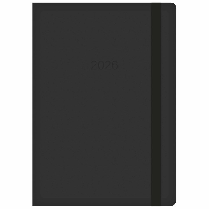 Black Embossed A5 Diary 2026