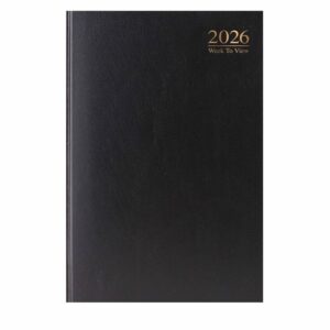 Black Hardback Week To View A4 Diary 2026