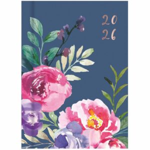Blue Vintage Floral A7 Diary 2026
