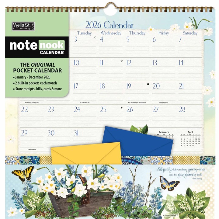 Botanical Garden Note Nook Calendar 2026