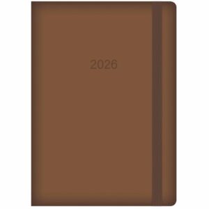 Brown Embossed A5 Diary 2026