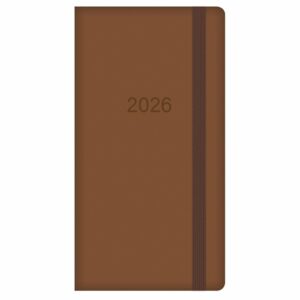 Brown Embossed Slim Diary 2026