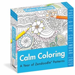 Calm Colouring Desk Calendar 2026