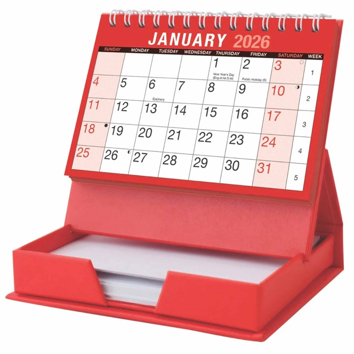 Desktop Calendar With Memo Pad 2026