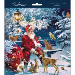 Father Christmas Feeding Animals Square Advent Calendar