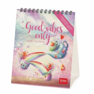 Good Vibes Only Easel Desk Calendar 2026