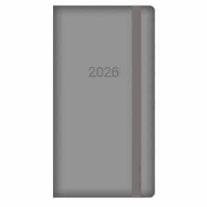 Grey Embossed Slim Diary 2026