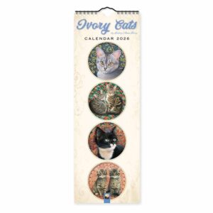 Ivory Cats Slim Calendar 2026