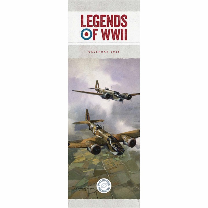 Legends Of WWII Slim Calendar 2026