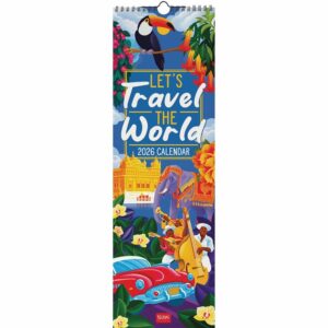 Lets Travel The World Dlx Slim Calendar 2026