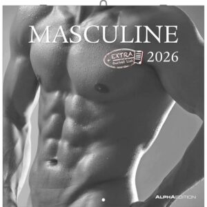 Masculine Black & White Calendar 2026