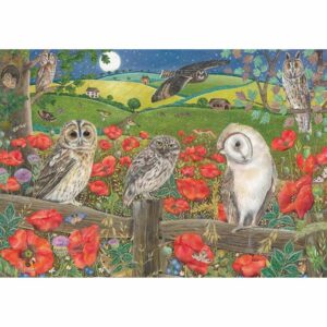 Owls in Poppy Fields Jigsaw