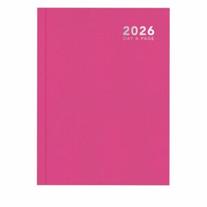 Pastel Pink Hardback Day To View A5 Diary 2026