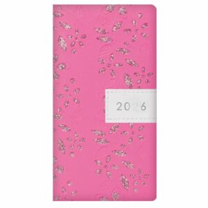 Pink Glitter Floral Sparkles Slim Diary 2026