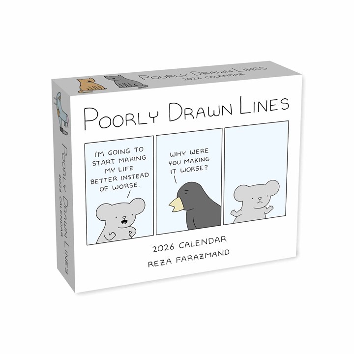 Poorly Drawn Lines Desk Calendar 2026