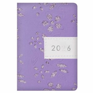 Purple Glitter Floral Sparkles A7 Diary 2026