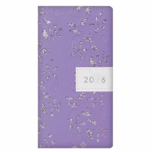 Purple Glitter Floral Sparkles Slim Diary 2026