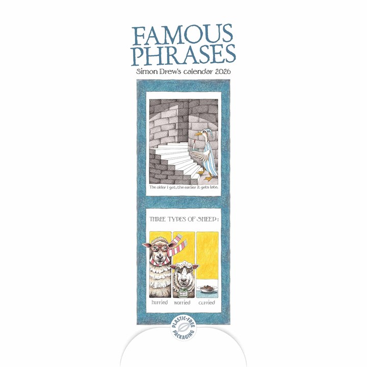 Simon Drew's Famous Phrases Slim Calendar 2026