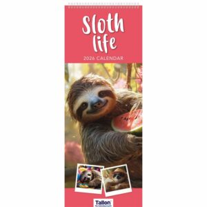 Sloth Life Slim Calendar 2026