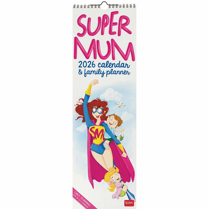 Super Mum Deluxe Slim Family Planner 2026