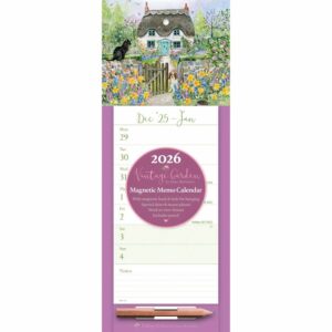 Vintage Garden Magnetic Slim Calendar 2026
