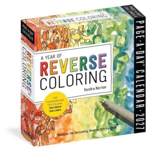 A Year of Reverse Colouring Desk Calendar 2027