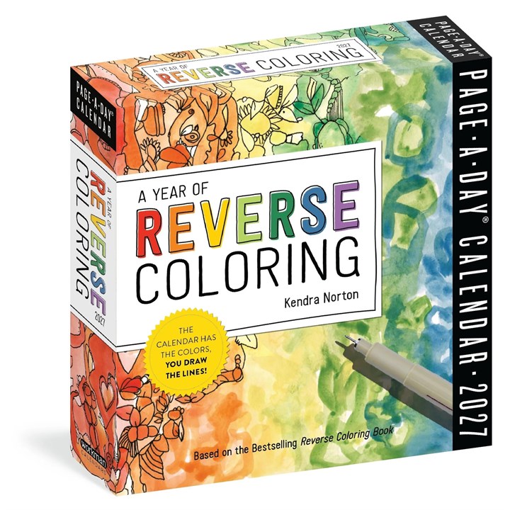 A Year of Reverse Colouring Desk Calendar 2027