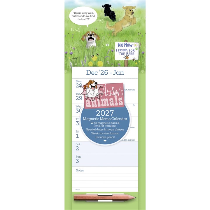 Alison's Animals Magnetic Calendar 2027
