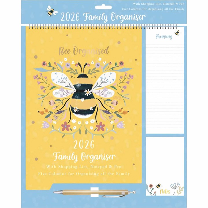 Bees & Flowers Family Organiser 2026