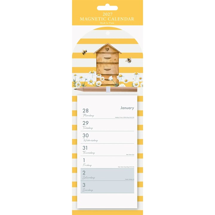 Bees Magnetic Calendar 2027