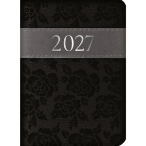 Black Embroidered Roses A7 Diary 2027