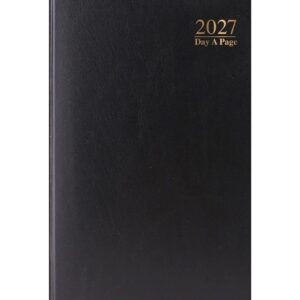 Black Hardback Day To View A4 Diary 2027