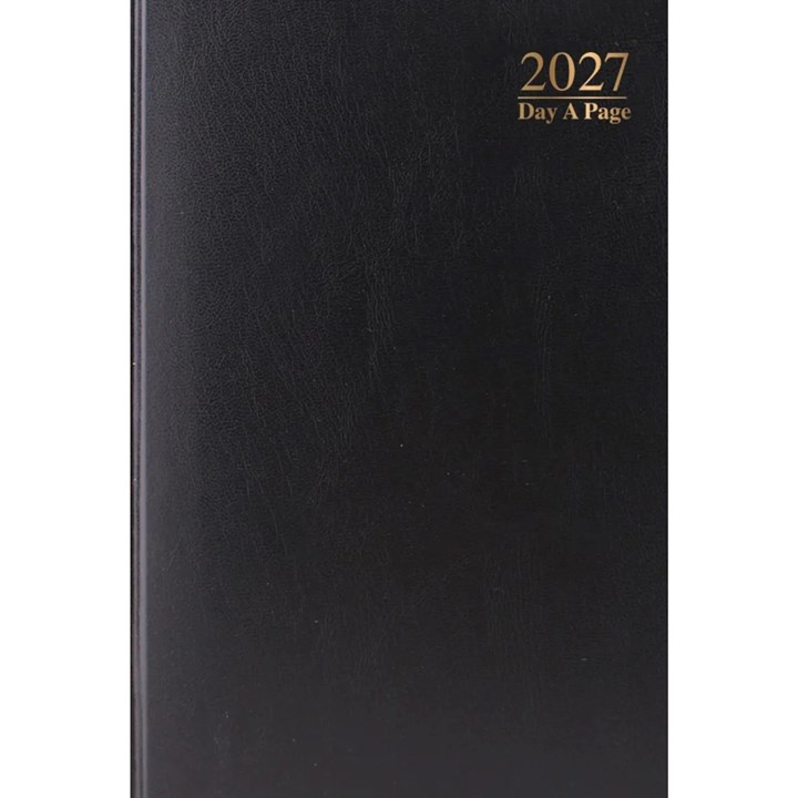 Black Hardback Day To View A4 Diary 2027