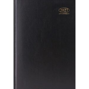 Black Hardback Day To View Appointment A4 Diary 2027