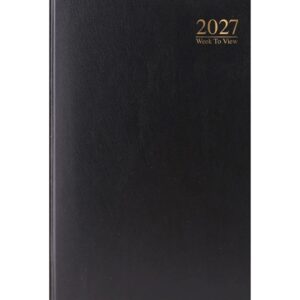 Black Hardback Week To View A4 Diary 2027