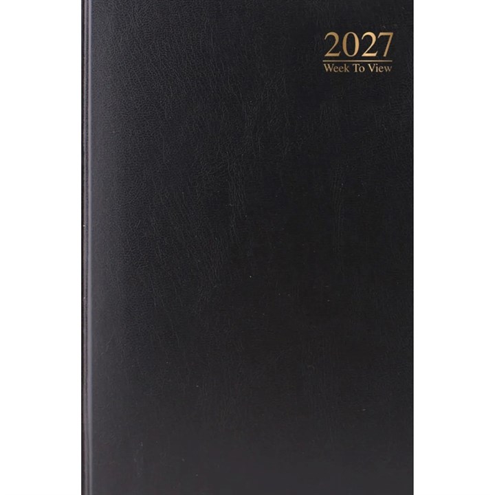 Black Hardback Week To View A4 Diary 2027