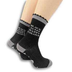 Black is my Happy Colour Socks - Size 4 - 8