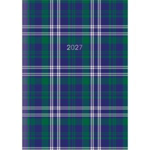 Blue Tartan Print A5 Diary 2027