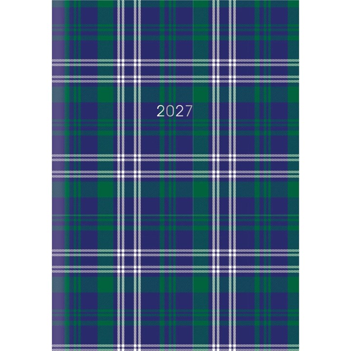 Blue Tartan Print A5 Diary 2027