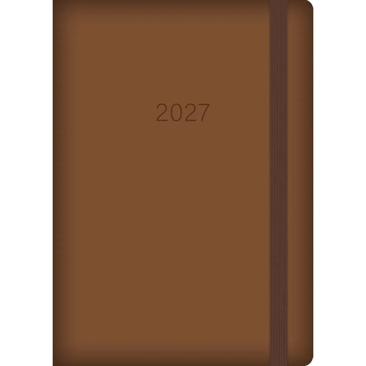 Brown Embossed A5 Diary 2027