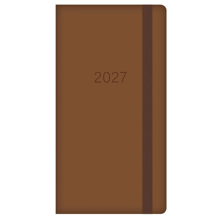 Brown Embossed Slim Diary 2027