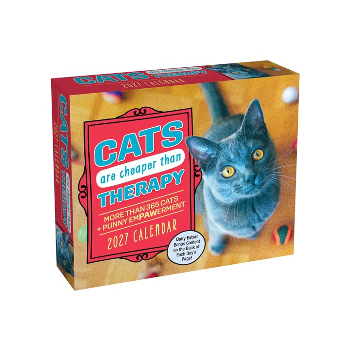 Cats Are Cheaper Than Therapy Desk Calendar 2027