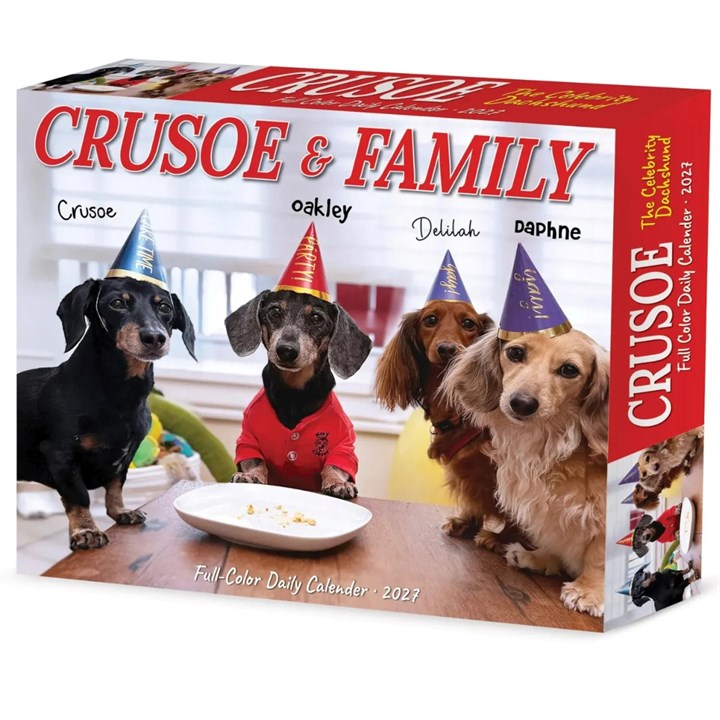 Crusoe The Dachshund & Family Desk Calendar 2027