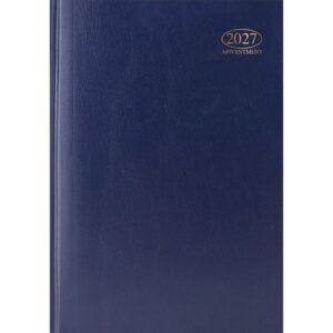 Dark Blue Hardback Day To View Appointment A4 Diary 2027