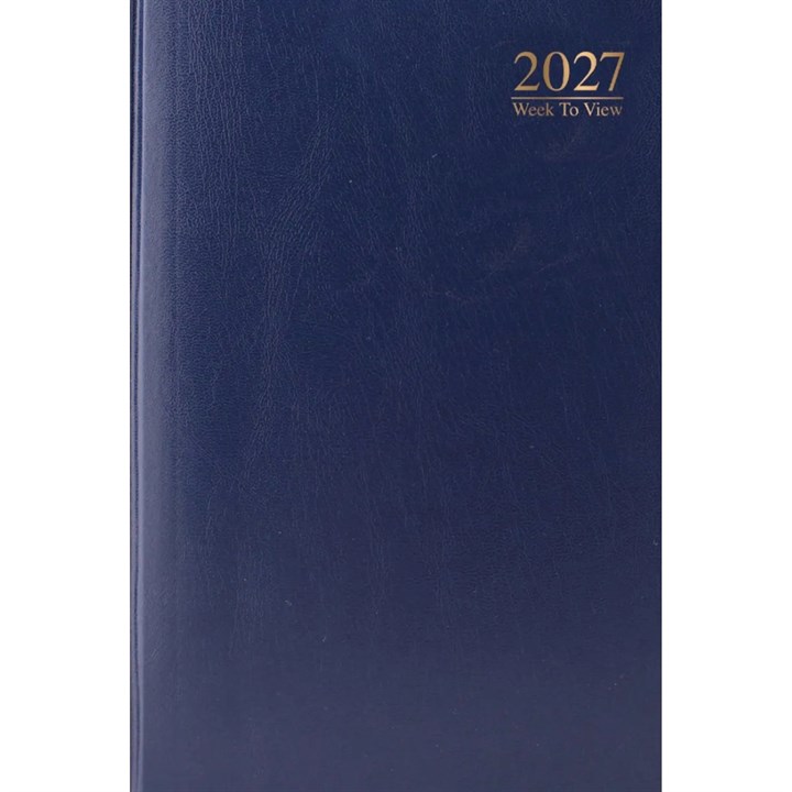 Dark Blue Hardback Week To View A4 Diary 2027