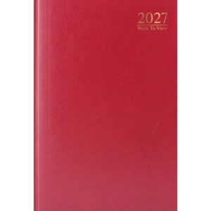 Dark Red Hardback Week To View A4 Diary 2027