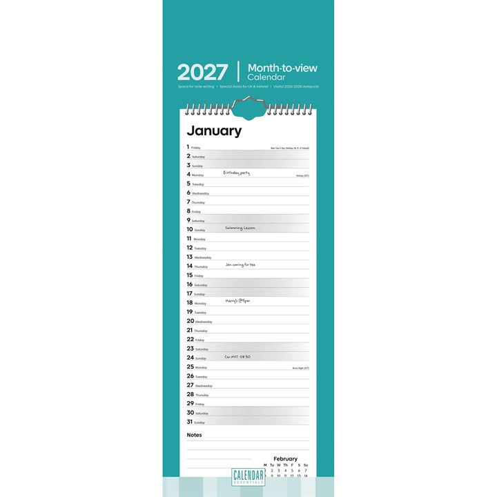 Essential Slim Calendar 2027